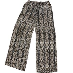 Forever 21 Black and Cream Sheer Patterned Pants